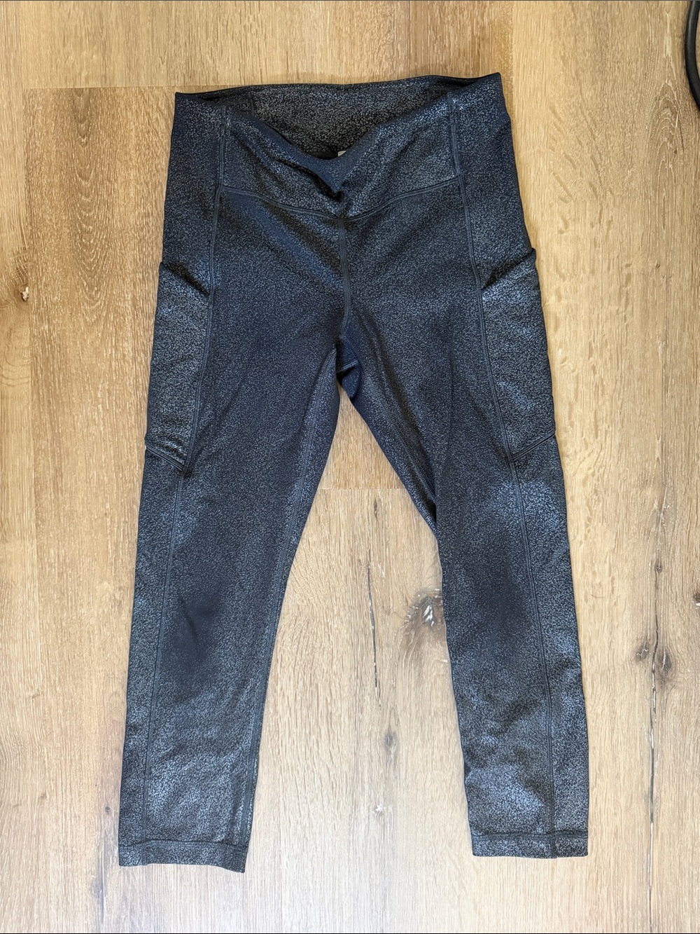 lululemon athletica Black glitter sparkle Textured High-Rise Pocket Leggings